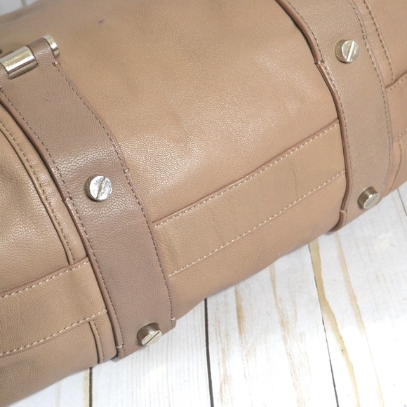 Authentic Michael Kors Taupe Leather Purse Bag - Picture 6 of 8